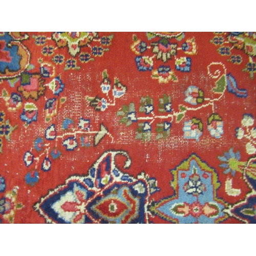 17 - 20th Century Turkish carpet of Persian design with a lobed medallion and all over floral pattern on ... 