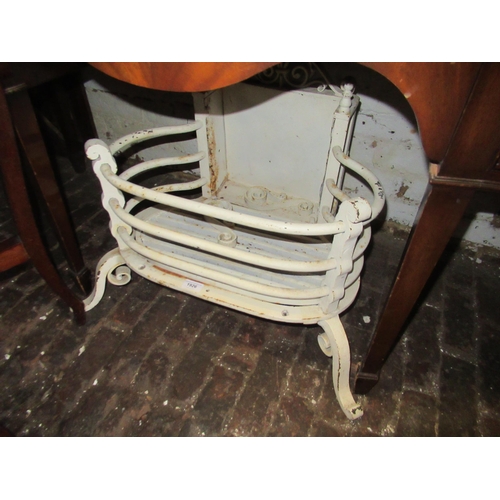 1926 - Early to mid 20th Century white painted wrought iron fire basket, 26ins wide