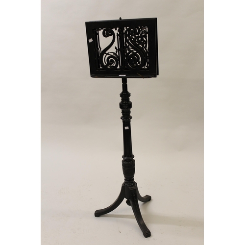 1956 - 19th Century ebonised duet music stand (at fault)