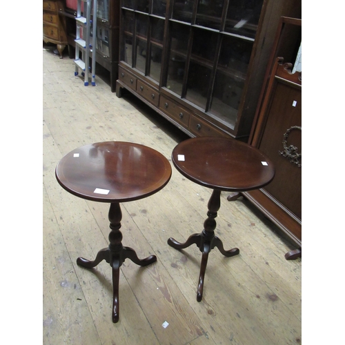 1886 - Reproduction leather inset mahogany half round hall table, together with a nest of three reproductio... 