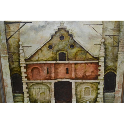 Stanley Smithson, oil on canvas board, architectural study, ... | Barnebys