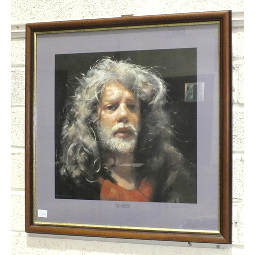 107 - After R O Lenkiewicz, 'Self-Portrait', a framed coloured limited-edition print, signed and numbered ... 