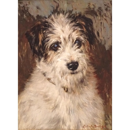 1 - Robert Morley (1857-1941) STUDY OF A TERRIER Signed oil on board, 34.5 x 24.5cm.