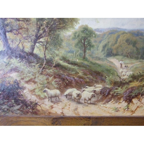 15 - M H NEAR REIGATE Oil on canvas, signed with monogram, dated 1893, 29.5 x 60cm, (small hole in sky ar... 
