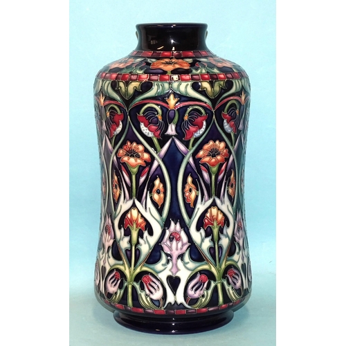 A Moorcroft 'Renaissance' decorated vase by Rachel Bishop, signed to base, limited-edition numbered 38/200, impressed factory mark, ©2004, 29cm high, with original box, (protective sponge lacking).