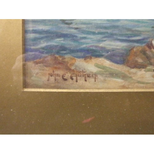 34 - John E Aitken (1891-1957) A LOW TIDE LANDING PLACE Signed watercolour, titled on mount, 33 x 49cm.... 
