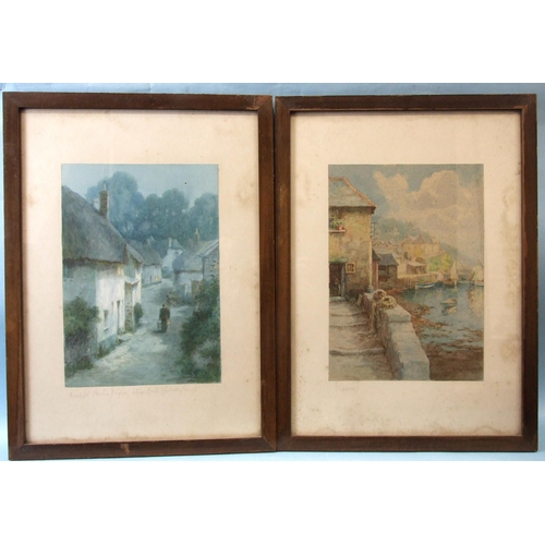 36 - Lewis Mortimer (fl. 1900-1920) POLPERRO Signed watercolour and a companion, MOONLIGHT, NEWTON ST CYR... 