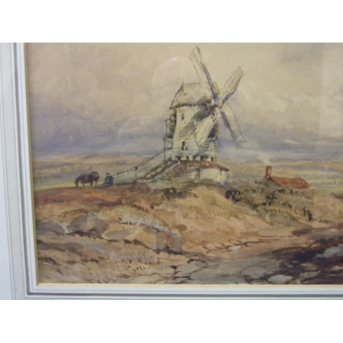 39 - David Cox (1783-1859) LAND WITH WINDMILL Signed watercolour, inscription on reverse, (as shown in ph... 