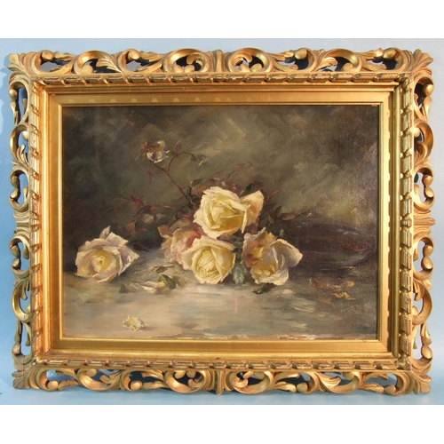 4 - B? Schilling STILL LIFE, YELLOW ROSES Signed oil on canvas, 33 x 45.5cm.