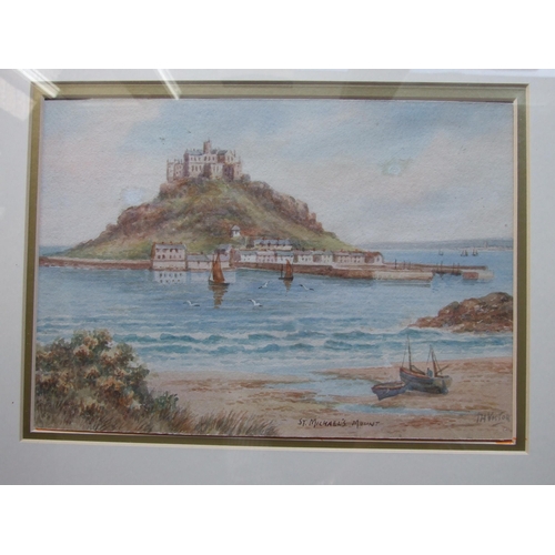 48 - T H Victor, a collection of four signed watercolours: 'ST MICHAELS MOUNT' 20 x 29cm, 'PENZANCE 10.5 ... 