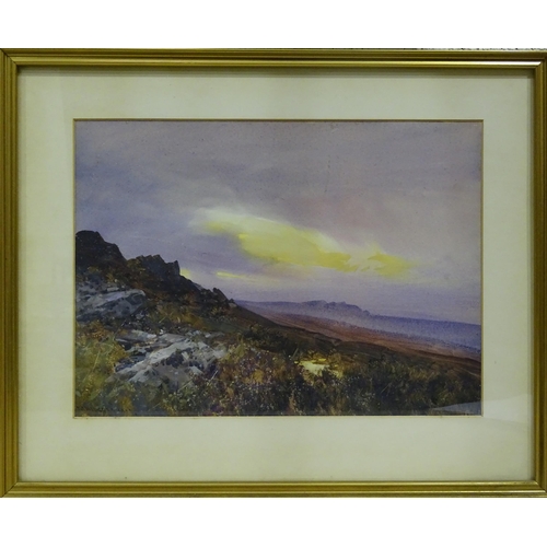 54 - Frederick John Widgery (1861-1942) SLOPES OF CAWSAND BEACON Signed gouache, dated 1904, titled verso... 