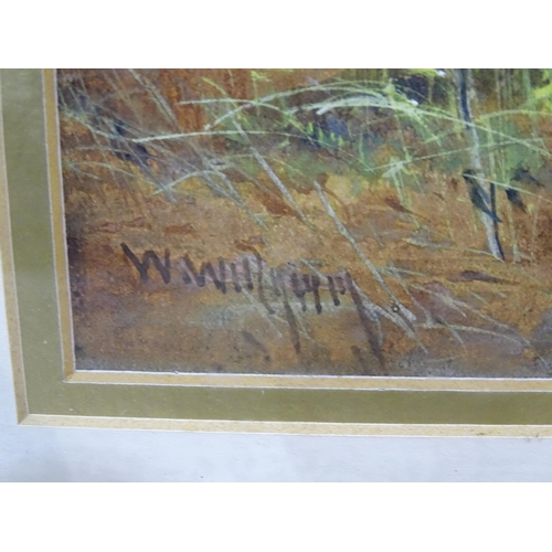 58 - William Widgery (1822-1893) MOORLAND STREAM Signed gouache, 23 x 43.5cm, another similar signed goua... 
