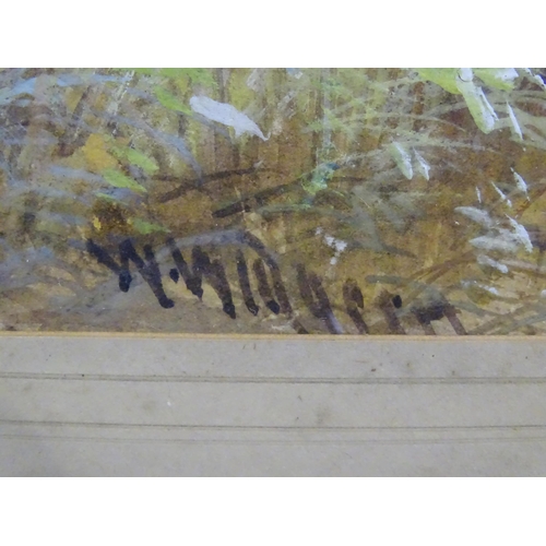 58 - William Widgery (1822-1893) MOORLAND STREAM Signed gouache, 23 x 43.5cm, another similar signed goua... 