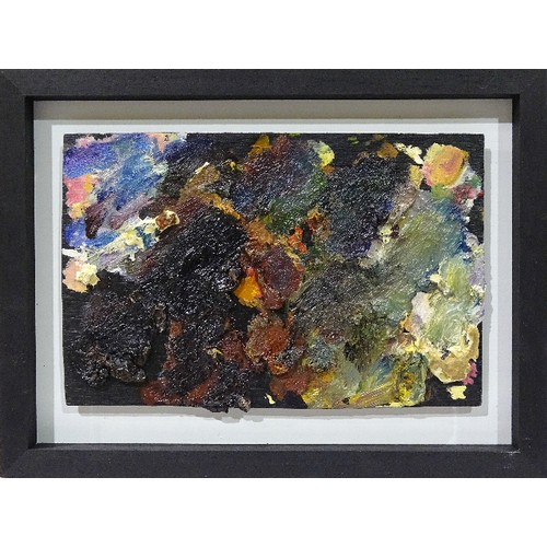 28 - A framed and mounted Robert O Lenkiewicz artist's palette, palette 20 x 31cm, 30 x 40cm overall, (pr... 