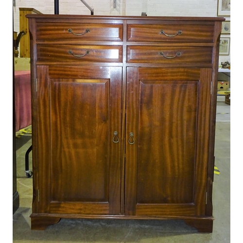 16 - Peter Sings Bespoke Furniture Maker, South Devon, a mahogany side cupboard, the rectangular top abov... 