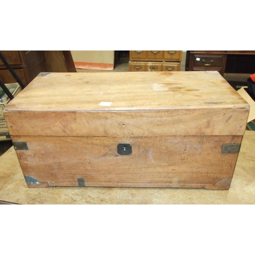 15 - A miniature brass-bound camphor wood trunk, 56cm wide, 23cm high, (some bindings lacking).... 