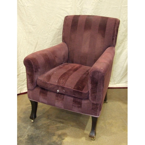 6 - A late-19th/early-20th century upholstered armchair and an Edwardian button-back nursing chair, (2).... 