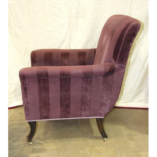 6 - A late-19th/early-20th century upholstered armchair and an Edwardian button-back nursing chair, (2).... 