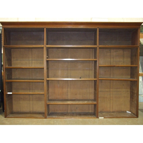 8 - Parts of an Edwardian walnut sectional bookcase, 240cm wide, 161cm high, a mahogany drop-leaf table,... 
