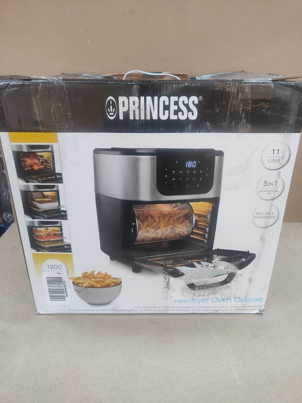 RRP £182.00 Princess Friggitrice ad Aria Forno Deluxe, 1800 W, 11 Litri,  Schermo Tattile Digitale, 1