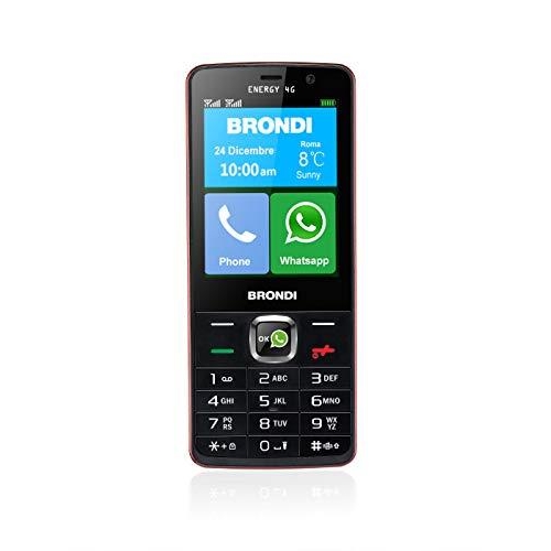 1105 - RRP £67.00 Brondi Energy 4G 7.62 cm (3 inches), 113 g, Black, Red, Starter Phone (Bar, Dual SIM, 7.6... 