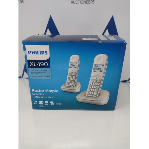 1186 - RRP £66.00 Philips XL4902S/34 - Pack 2 Schnurlostelefone (16 Stunden, Headset kompatibel, Direktwahl... 