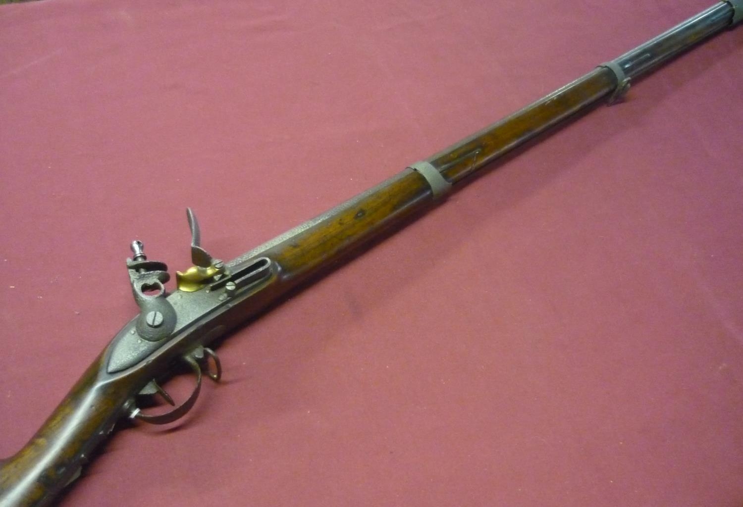 Continental flintlock musket with 40 1/2 - Auktionen & Preisarchiv