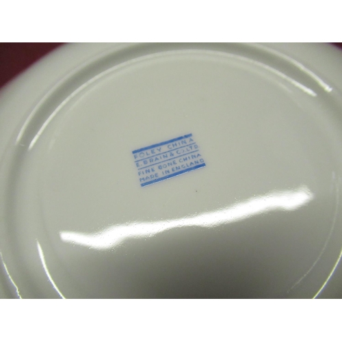 437 - Foley China Tea service comprising teapot, milk jug, condiments dish, teacups, saucers, side plates ... 