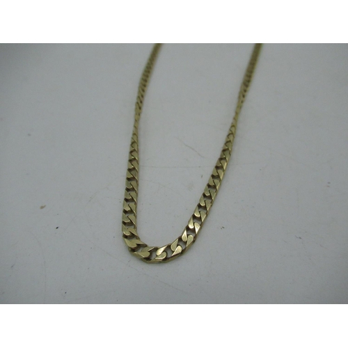 18 - 9ct gold 3mm flat curb chain necklace with lobster claw clasp L46.5cm 11.6g