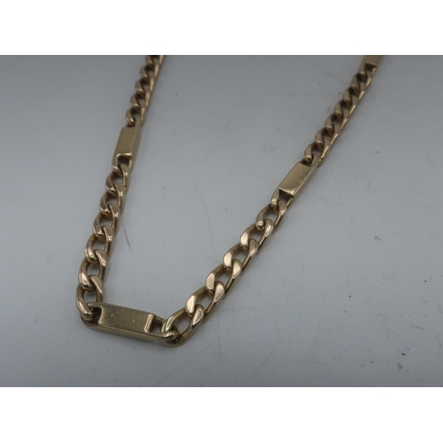 110 - 9ct gold Figaro chain necklace with bracelet clasp stamped 375 L68cm 41.1g