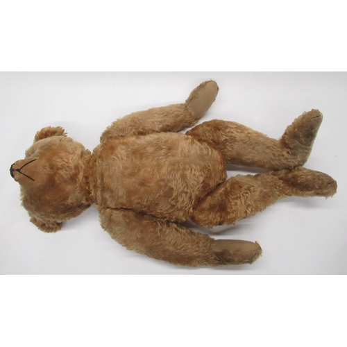 3 - Steiff c. 1908 large teddy bear in cinnamon mohair, with boot button eyes, Steiff button in ear,  pr... 