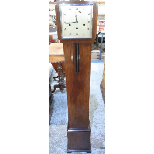 122 - 1920's /30's walnut cased grandmothers clock with square face