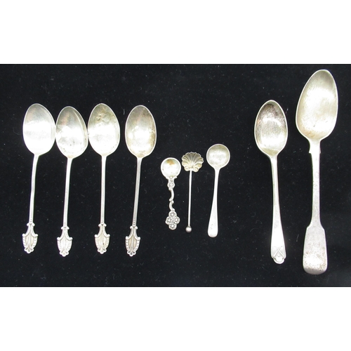 42 - Collection of silver hallmarked spoons of various dates and assays gross 2ozt