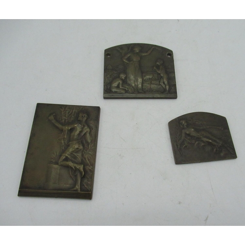 40 - Three art deco wall plaques one marked A Kautsch