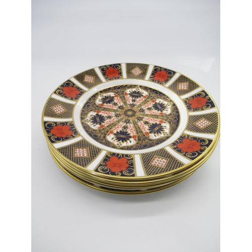683 - Royal Crown Derby 1128 Old Imari pattern - set of six circular plates each D22cm
