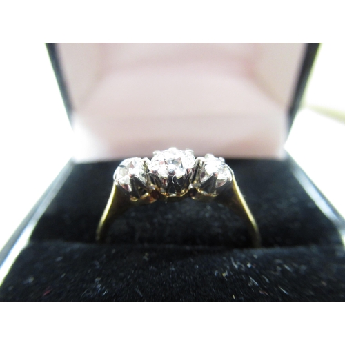 23 - 18ct gold three stone diamond ring with platinum setting Size N 2.4g