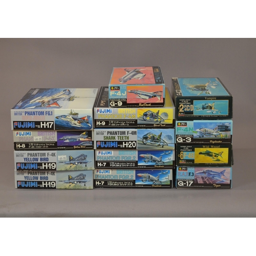 120 - Collection of thirteen unbuilt 1/72 scale Fujimi Phantom models, mixture of British and American. On... 