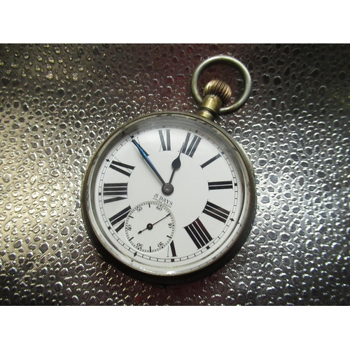 8 - Early C20th Swiss Goliath pocket watch, keyless eight day movement stamped Swiss Made, case back no.... 