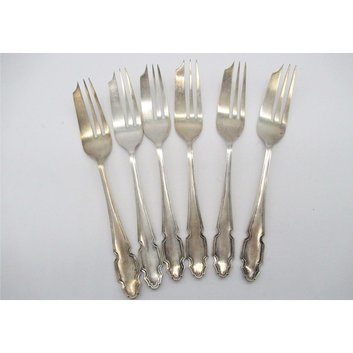 92 - Hallmarked Sterling silver set of six forks by Cooper Brothers & Sons Ltd Sheffield, 1927, 3.3ozt