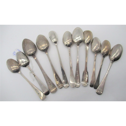 94 - Collection of eleven hallmarked Sterling silver  teaspoons, various assays and dates, gross 4.6ozt