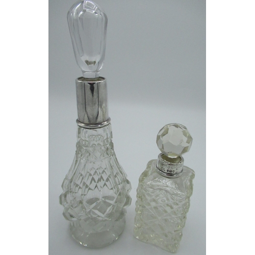 42 - Geo.V cut glass and silver mounted pear shaped dressing table bottle, London 1922 H20cm, Geo.V mould... 