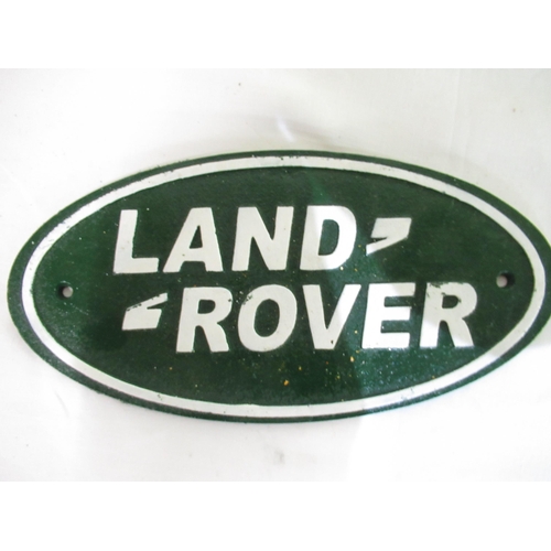 608 - Cast metal Land Rover reproduction advertising sign