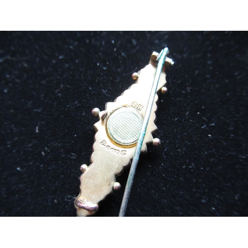 31 - Victorian hallmarked 9ct gold bar brooch with central compartment, 9ct gold signet ring and a 9ct go... 