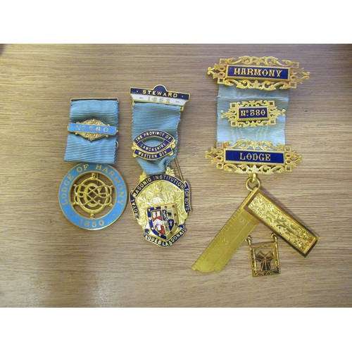 643 - Collection of Craft & Chapter Masonic Regalia from the Harmony Lodge of Ormskirk, West Lancashire No... 