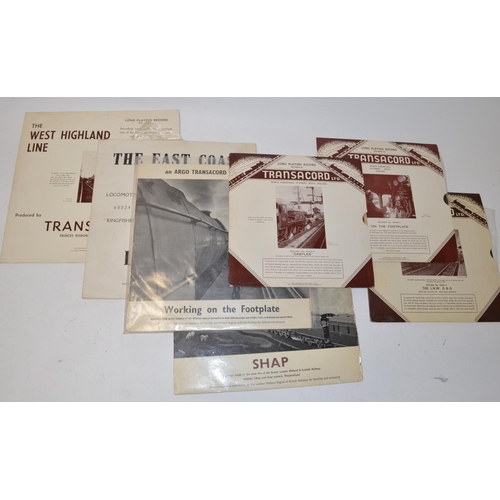 593 - Two vintage railway related plywood Chad Valley puzzles, collection of Argo Transacord recordings of... 