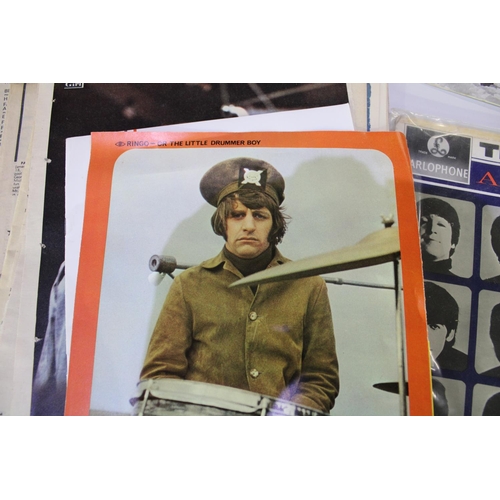 394 - Two side plates, featuring photos of the Beatles members, copy of a Hard Days night LP and other ass... 