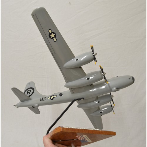 396 - Hand crafted wooden mahogany model of US AAF B29 super fortress Enola Gay the atomic bomber by Hand ... 