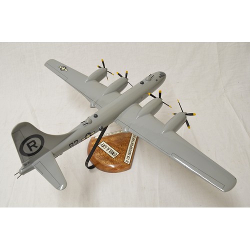 396 - Hand crafted wooden mahogany model of US AAF B29 super fortress Enola Gay the atomic bomber by Hand ... 