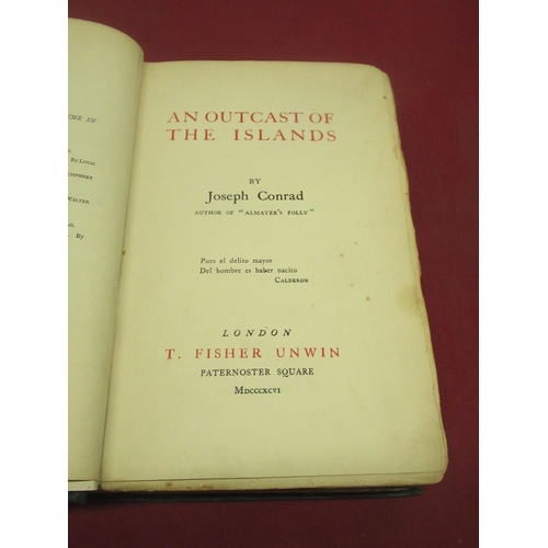1298 - Joseph Conrad, An Outcast of the Islands, T.Fisher Unwin, 1896, rebound hardback,
