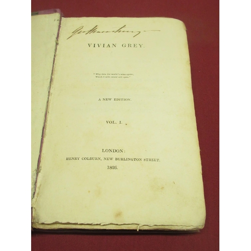 1288 - Benjamin Disraeli, Vivian Grey, Henry Colburn, 1826 & 1827 in 5 volumes, hardbacks